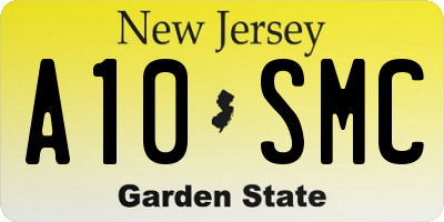 NJ license plate A10SMC