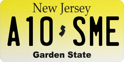 NJ license plate A10SME