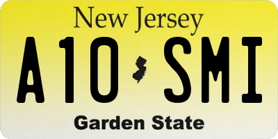 NJ license plate A10SMI