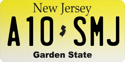 NJ license plate A10SMJ