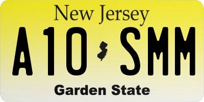 NJ license plate A10SMM