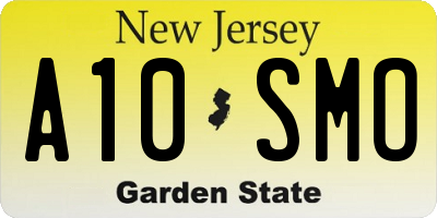 NJ license plate A10SMO