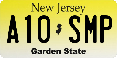 NJ license plate A10SMP