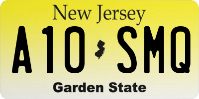 NJ license plate A10SMQ