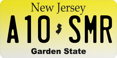 NJ license plate A10SMR