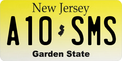NJ license plate A10SMS