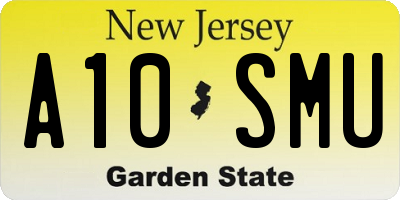 NJ license plate A10SMU
