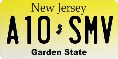 NJ license plate A10SMV