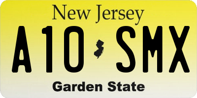 NJ license plate A10SMX