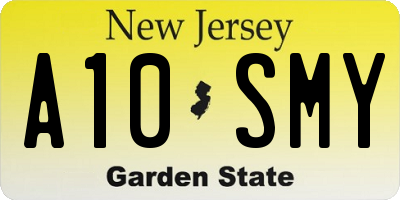 NJ license plate A10SMY