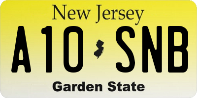 NJ license plate A10SNB