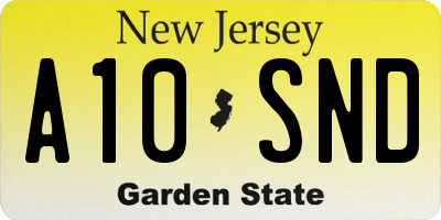 NJ license plate A10SND