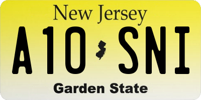 NJ license plate A10SNI