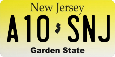 NJ license plate A10SNJ