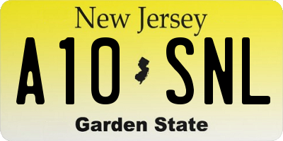 NJ license plate A10SNL