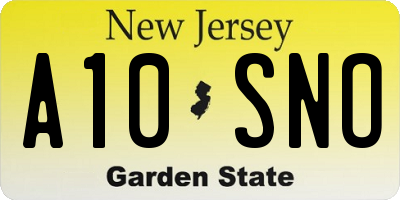 NJ license plate A10SNO