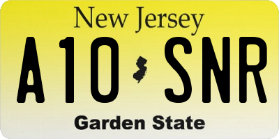 NJ license plate A10SNR