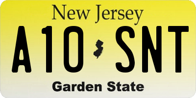 NJ license plate A10SNT