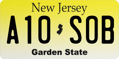 NJ license plate A10SOB