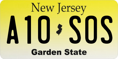 NJ license plate A10SOS