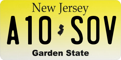 NJ license plate A10SOV