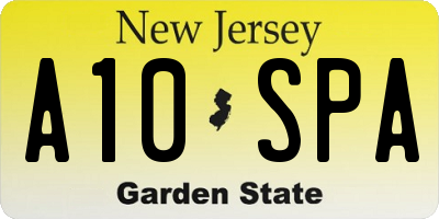 NJ license plate A10SPA