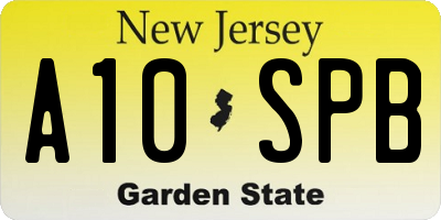 NJ license plate A10SPB