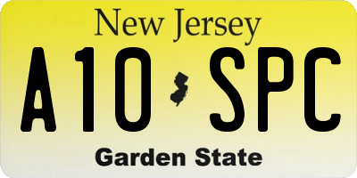 NJ license plate A10SPC