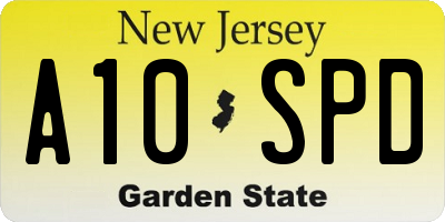 NJ license plate A10SPD