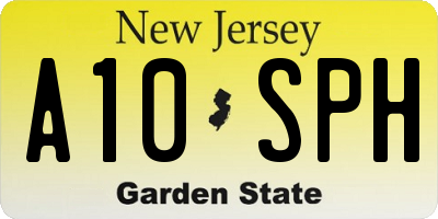 NJ license plate A10SPH