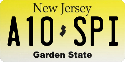 NJ license plate A10SPI