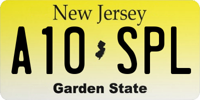 NJ license plate A10SPL