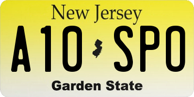 NJ license plate A10SPO