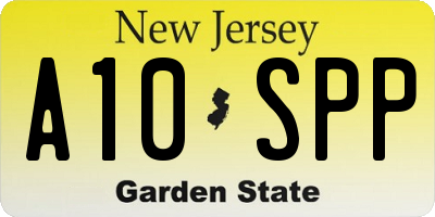 NJ license plate A10SPP