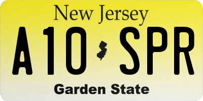 NJ license plate A10SPR