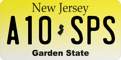 NJ license plate A10SPS
