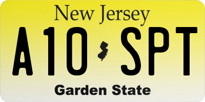 NJ license plate A10SPT