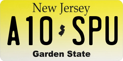 NJ license plate A10SPU