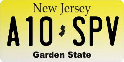 NJ license plate A10SPV