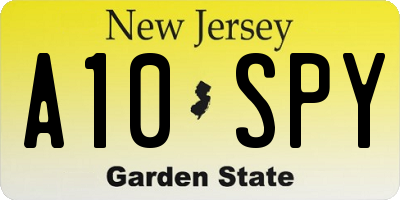 NJ license plate A10SPY