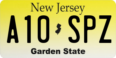 NJ license plate A10SPZ