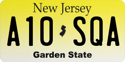 NJ license plate A10SQA