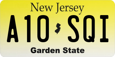 NJ license plate A10SQI