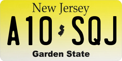 NJ license plate A10SQJ