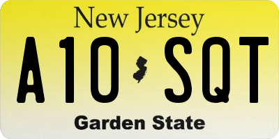 NJ license plate A10SQT