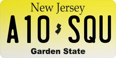 NJ license plate A10SQU