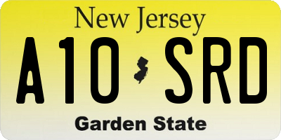 NJ license plate A10SRD