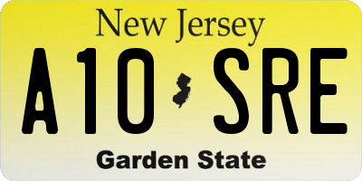 NJ license plate A10SRE