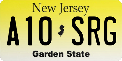 NJ license plate A10SRG