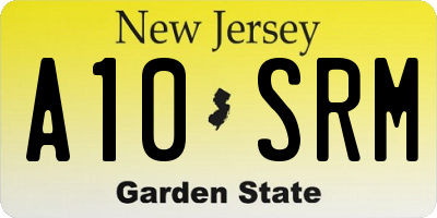 NJ license plate A10SRM